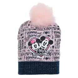 Disney Minnie Mouse Bommelmütze Mädchen Kinder Winter-Bommel-Mütze rosa 52