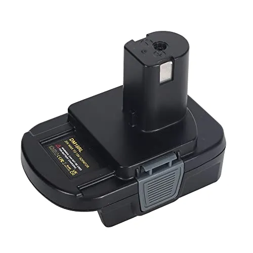 DM18RL-Akkuadapter für Ryobi 18-V-Lithium-Akku-Elektrowerkzeuge, Konvertieren mit Dewalt 18 V 20 V oder mit 18-V-Li-Ion-Akku für 18-V-Werkzeuge Stromquelle mit USB-Telefonladegerät