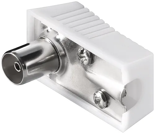 Goobay Koax-Winkelkupplung mit Schraubbefestigung - Adapter-Buchse aus Kunststoff