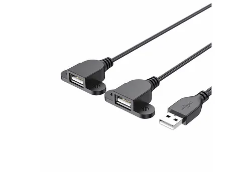 Bolwins Q26 USB Y Kabel USB Stecker auf 2x Buchse A Splitter Ladekabel Adapter USB-Kabel, USB-A Stecker, 2× USB-A Buchse (150 cm), USB-Y-Ladekabel,Gleichzeitiges Laden von zwei Geräten