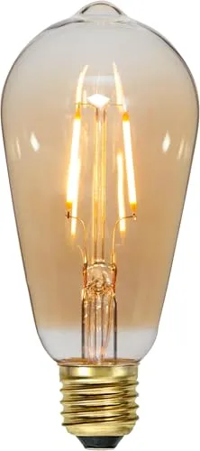 Star Trading 355-70-1 Decoration LED Plain Amber, E27, F Edison Optik, 2000 K, 80 Ra, 80 LM, ca. 6,4x14 cm, 230 V/ 0,75 W, IP44, 1 Stück Karton