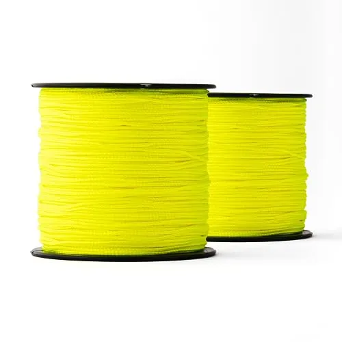 SNURO Nylonseil (1mm, 100M, Gelb), 2er-Pack - Robustes Maurerschnur fluoreszierend für Jede Anwendung - Witterungsbeständiges Seil ideal zum Befestigen - Bruchkraft 30 kg