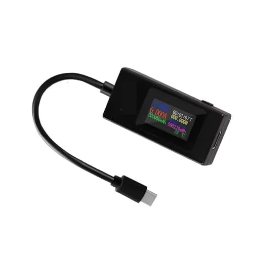 USB C Tester Messgerät Strommessgerät Multimeter，USB-C Tester Mit Farbdisplay，Typ-C PD Strommesser Spannung Und Strom Voltmeter，für Schnellladegeräte Und Powerbanks