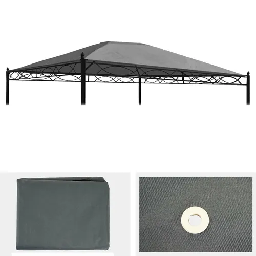 Ersatzbezug für Dach Pergola Pavillon Cadiz 4x3m, grau