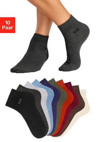 H.I.S Kurzsocken 10-Paar mit farbigem Innenbund von HIS