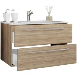 VCM my bath Badmöbel-Set Badinos 914849 - Sonstige Badezimmermöbel – 2-teiliges Set mit Waschbecken, bietet reichlich Stauraum und pflegeleichte, wasserbeständige Oberflächen für perfekte Ordnung im Bad.