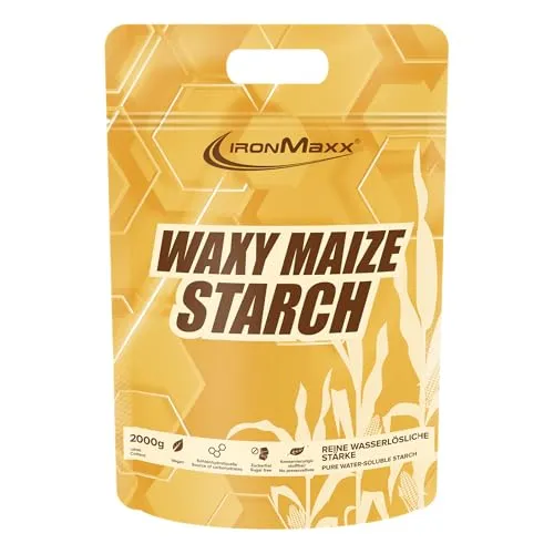 IronMaxx Waxy Maize Starch 2000g | Hochwertiges Kohlenhydratpulver aus Maisstärke | Zuckerfreier und veganer Weightgainer ohne Konservierungsstoffe