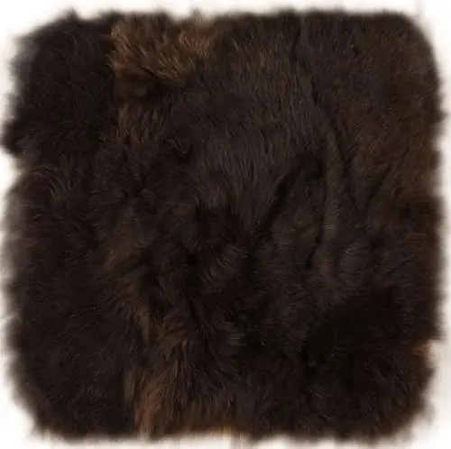 Kuhfelle Online & Nomad Lammfell Pad Sitzauflage Stuhlauflage Stuhlkissen aus echtem Island Lammfell 35 x 35 cm (Dunkelbraun)