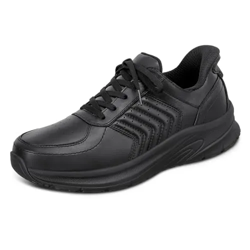 Orthofeet Herren Slip-On Sneaker – Schwarz, Größe 43.5 - Herren-Sneaker mit patentierter Slip-On-Technologie für einfaches An- und Ausziehen. Bietet hervorragenden Komfort und Unterstützung für den Alltag, ideal für schmerzlindernende Bewegungsfreiheit.