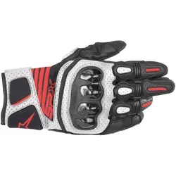Alpinestars SP X Air Carbon v2 Handschuh schwarz / weiß / fluo-rot L - Motorradhandschuhe mit optimaler Belüftung und innovativem Carbon-Schutz, ideal für warmes Wetter und Touchscreen-kompatibel für GPS und Smartphones.