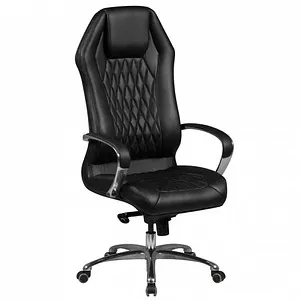 AMSTYLE Chefsessel SPM1.295 - Eleganter Bürostuhl aus Echt Leder - Bürostuhl mit hochwertigem Echt Lederbezug, belastbar bis 120 kg. Ideal für komfortables Arbeiten mit stufenloser Sitzhöhenverstellung und integrierter Kopfstütze.