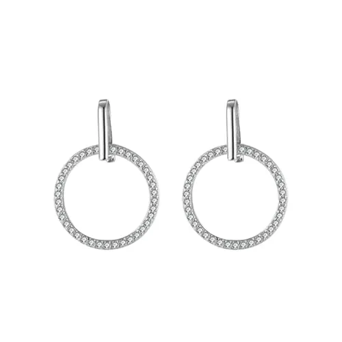 Suzan Gold® 925 Silber Huggie-Creolen für Damen | Filigranes Design Orabella mit feinem Zirkonia-Besatz aus echtem Silber | Wasserfester, stilvoller & hautfreundlicher Ohrschmuck | Geschenk für Frauen