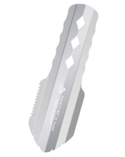 NACETURE Ultraleichter Grabspaten für Rucksackreisen aus Aluminium, kleines Multitool mit längerem Griff, unverzichtbar für Wandern, Camping und Überlebenstaschen, 1 Stück, Silber