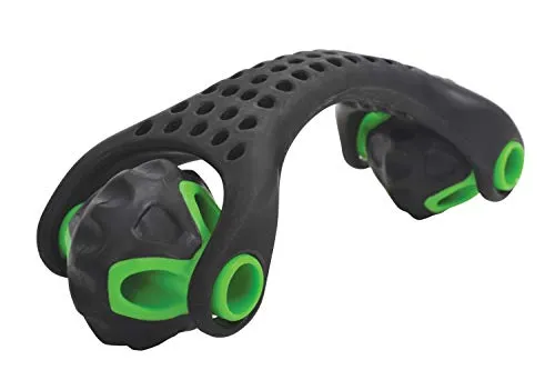 Schildkröt Massage Roller, Selbstmassage Roller, Körpermassageroller, Faszienroller, schwarz-grün, 2 Noppen-Rollen Ø 55mm, gegen Verspannungen, 960150