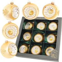 Krebs Glas Lauscha Weihnachtskugeln Reflexsortiment 9-tlg. 9cm