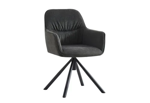 B&D home Polsterstuhl LATONA, drehbar und gepolstert - Polsterstuhl LATONA in Anthrazit: Modernes Design mit Drehfunktion und hoher Bequemlichkeit für Esszimmer, Küche oder Büro.