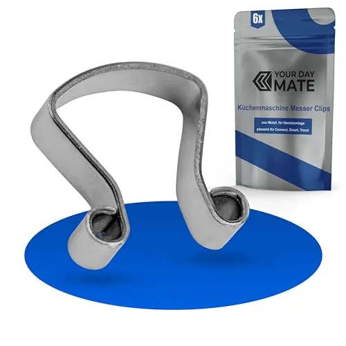 Messer Fixierung Klemmen, 6 Stück, aus Metall, kompatibel mit Monsieur Cuisine Connect, Smart, Trend Küchenmaschine, Fix Clip Messerhalterung, Sicherheitsclip Messerblock, Küchengerät Ersatz Zubehör