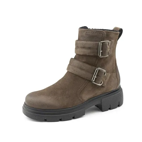 Paul Green Damen Stiefelette - Warm gefütterte Biker Boots für den Übergang - Wanderschuhe mit mulesing-freiem Merino-Warmfutter und leichter EVA-Sohle für optimalen Komfort und Wärme an kühlen Tagen.