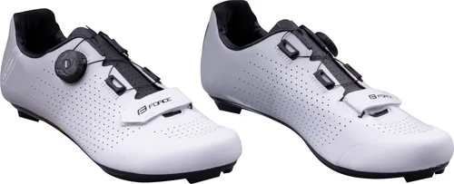Force Road Victory Turnschuhe weiß-grau Größe 45 - Hochwertige Rennradschuhe mit verstärkter Ferse und Zehenteil. Atmungsaktive Materialien und rutschfeste Innenseite sorgen für besten Komfort beim Radfahren. LOOK und SPD-SL-kompatibel, ideal für ambitionierte Radfahrer.