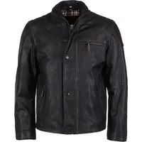 JCC Herren Lederjacke Im Used Look 1416 Black 48 Braun - Funktionsjacken mit elegantem Hemdkragen und komfortablen Seitentaschen, leicht wattiert für optimalen Tragekomfort und vielseitige Kombinationsmöglichkeiten.