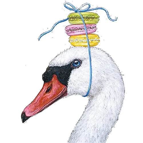 PPD - 1334279 - Lunch Servietten, Papier, 20 Stück, Giselle, Schwan, weiß, 33cm x 33cm