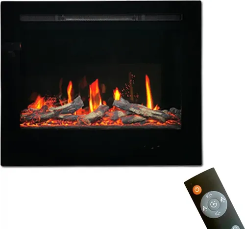 Glow Fire SCM Elektrokamin Screen Motion SCM 26 - Eleganter Elektrokamin mit LED-Glutbett und realistischen Flammen in 3 Farben. Heizfunktion regulierbar (750W-1500W) für individuellen Komfort. App- und Fernbedienung für einfache Steuerung.