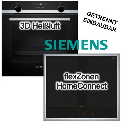 SIEMENS Backofen-Set 3DHeißluft Hydrolyse mit Pizzafunktion und Induktionsfeld Flexzonen