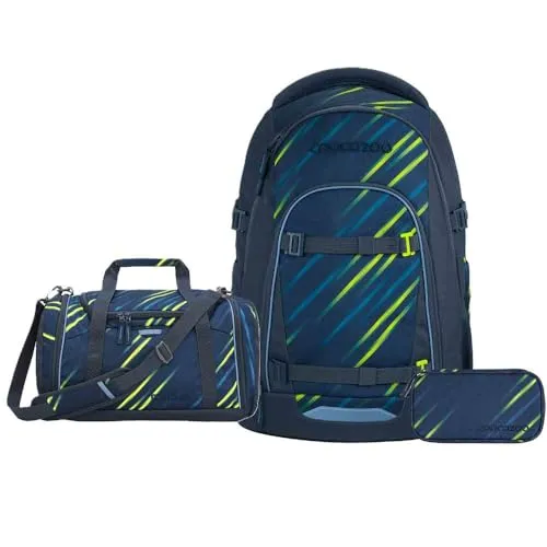 Coocazoo Mate Schulrucksack Set 3tlg. inkl. Sporttasche (Fast Lime)