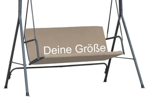 Personalisierte Ersatz-schaukelsitzbezug für Hollywoodschaukel | MASSANFERTIGUNG | Cordura Stoff für Sitzbezug Garten Schaukel Stuhlbezug | Wetterbeständig | Outdoor Sitzauflage Beige [101]