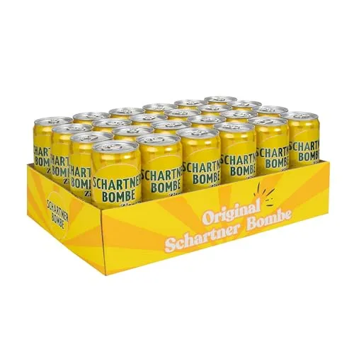 Schartner Bombe Zitrone, fruchtig spritzige Limonade mit Zitronengeschmack, Softgetränk in Dose, incl. 6€ Einwegpfand (Zitrone - 24 x 330ml)