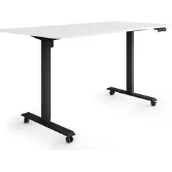 ESMART ETX-121BW Elektrisch höhenverstellbarer Steh-Sitz-Schreibtisch 160x80cm - Weiß - Der ESMART Steh-Sitz-Schreibtisch vereint elegantes Design mit Funktionalität. Stufenlos höhenverstellbar von 78,5 bis 128,5 cm und mit Speicherfunktion für 3 Höhen, ist er ideal für flexibles Arbeiten und fördert eine ergonomische Haltung.