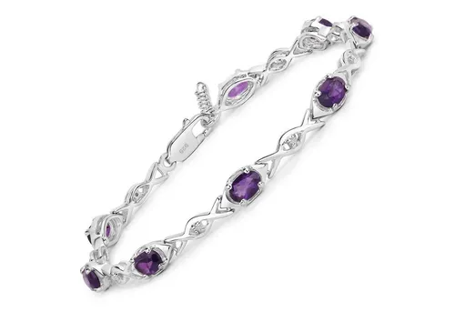Vira Jewels Armband 925-Sterling Silber mit Amethyst von Vira Jewels