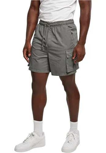 Urban Classics Herren TB4939 Cargo Shorts - Darkshadow, Größe M - Herren-Shorts in Regular Fit aus Baumwoll-Twill mit sechs praktischen Taschen und elastischem Bund für optimalen Tragekomfort.