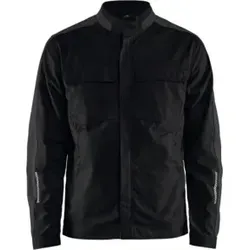 Blaklader Stretch Industrie Jacke XL, Schwarz/Dunkelgrau - Robuste Arbeitsjacke aus 63% Polyester und 33% Baumwolle mit Stretchanteil für optimale Bewegungsfreiheit, ideal für anspruchsvolle Arbeitsumgebungen.