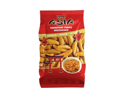 XOX Knabberei, XOX Reiscracker Kakinotane Tomate asiatischer Snackgenuss 150g