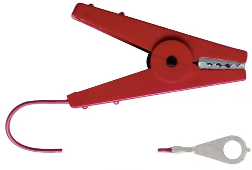 Kerbl Weidenzaun 5 Stück Elektro Zaunkabel rot mit Krokodilklemme