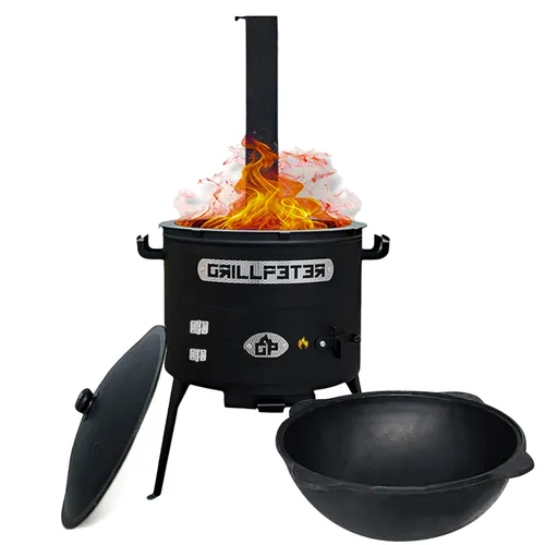 Utschak Asamat mit Kazan aus Gusseisen 22L von Grillpeter