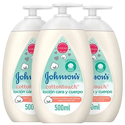 Johnson's Baby CottonTouch Flüssige Gesichts- und Körpercreme für Kinder und Kleinkinder, ohne Sulfate und Phthalate, mit echter Baumwolle, 500 ml