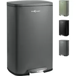 MAXCRAFT Treteimer 50L Grau Soft-Close - Müll- & Abfalleimer mit sanft schließendem Deckel für geräuschlose Nutzung, ideal für Küche oder Büro. Fassungsvermögen von 50 Litern und herausnehmbarer Behälter für einfache Entsorgung.