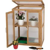 needs&wants® Mini Gewächshaus aus Holz – Winterfest für Balkon und Garten - Kompaktes Treibhaus mit 1 Fenster, ideal für die Anzucht von Pflanzen im Innen- und Außenbereich. Robuste Holzrahmen und transparentes Polycarbonat sorgen für optimale Wachstumsbedingungen.