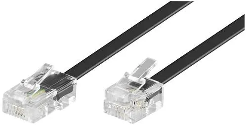 Goobay Telefon (analog) Anschlusskabel [1x RJ45-Stecker - 1x RJ11-Stecker] 3.00m Schwarz