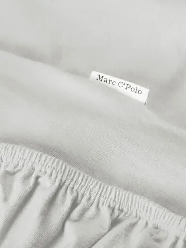 Marc O'Polo Premium Organic Jersey Spannbettlaken Hellgrau 180-200 x 200-220 cm - Spannbetttücher aus 95% GOTS-zertifizierter Baumwolle, nachhaltig und weich. Ideal für einen urbanen Lebensstil mit hohem Qualitätsanspruch. Waschbar bis 60 °C und trocknergeeignet.