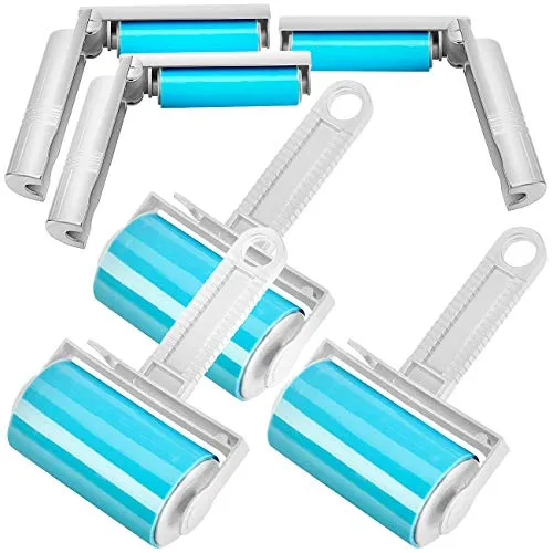 infactory Fusselrollen: 6er-Set Wiederverwendbare Fussel- und Tierhaarrollen in 2 Größen (Fusselbürste wiederverwendbar, Fusselrolle, abwaschbare)