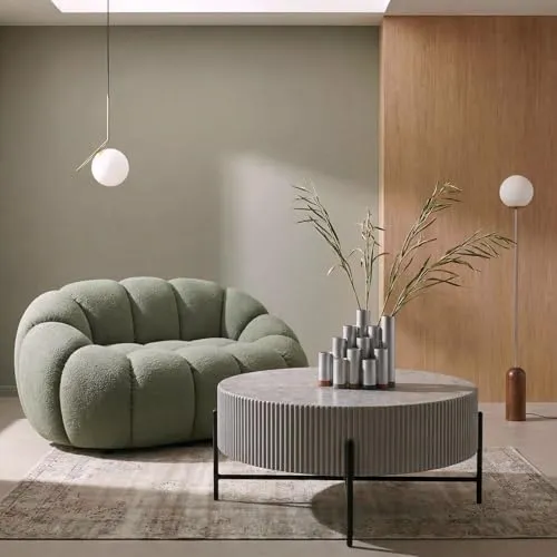 Furnhouse Couchtisch Milo – grau, Ø 80 cm in beige von Furnhouse