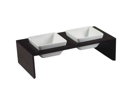 Wolters Napf-Set Futterstation Meshidai Doppelnapf schwarz-lackiert