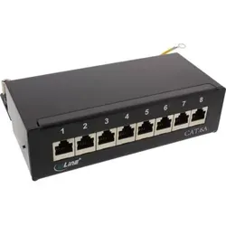 InLine Patchfeld Cat.6A, 8-fach - Patchpanel & Modulträger mit Tisch- und Wandmontage, ideal für effiziente Netzwerkverkabelung und einfache Installation.