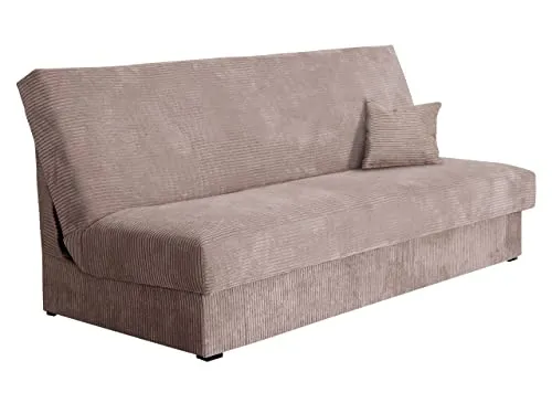 Schlafsofa Adela Mini Cord mit Bettkasten - Sofas & Couches – Elegantes Schlafsofa mit Bettkasten und absolut ebener Schlaffläche (175x105 cm), perfekt für Gästezimmer oder kleine Wohnungen.