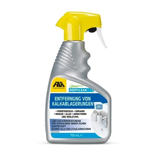 FILA Surface Care Solutions, DEEPCLEAN, Anti-Kalk-Reiniger, geeignet für alle Oberflächen im Bad, 750ml