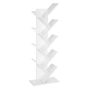 VASAGLE Bücherregal weiß 50 x 25 cm - 8 Fächer für Ordnung - Büroregal mit 8 Fächern, ideal für Bücher und Akten. Robustes Holz sorgt für Stabilität und Langlebigkeit. Perfekt für ein ordentliches Arbeitsumfeld.