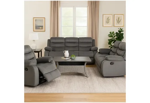 HTI-Living Kirwall Sofagarnitur Grau – 3-teiliges Set mit Zweisitzer und Fußstütze - Sofas & Sessel – Bequeme 3-teilige Couchgarnitur in elegantem Grau, ideal für das Wohnzimmer. Mit Zweisitzer und Fußstütze für optimalen Komfort und Entspannung.